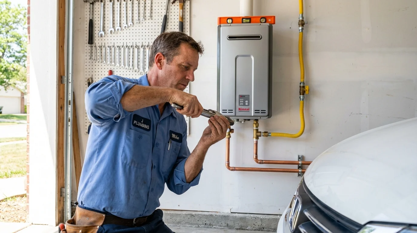 Tankless water heater installation by a Johns Plumbing LLC plumber in Fortville